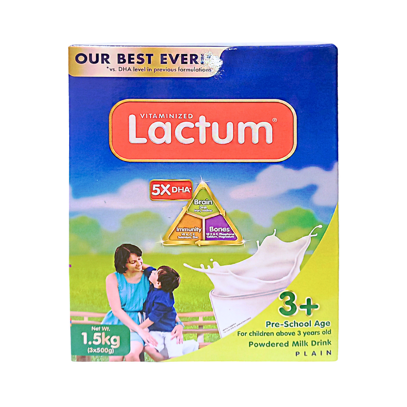 Lactum 3+ Powdered Milk Drink Plain 1.5kg