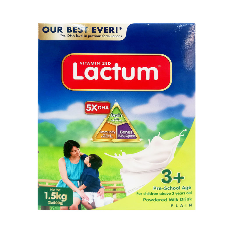 Lactum 3+ Powdered Milk Drink Plain 1.5kg