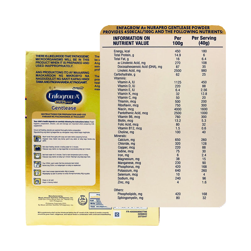 Enfagrow A+ Nura Pro Gentlease 1-3 Years Old 800g
