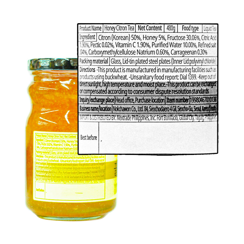 Nokchawon Honey Citron Tea 480g