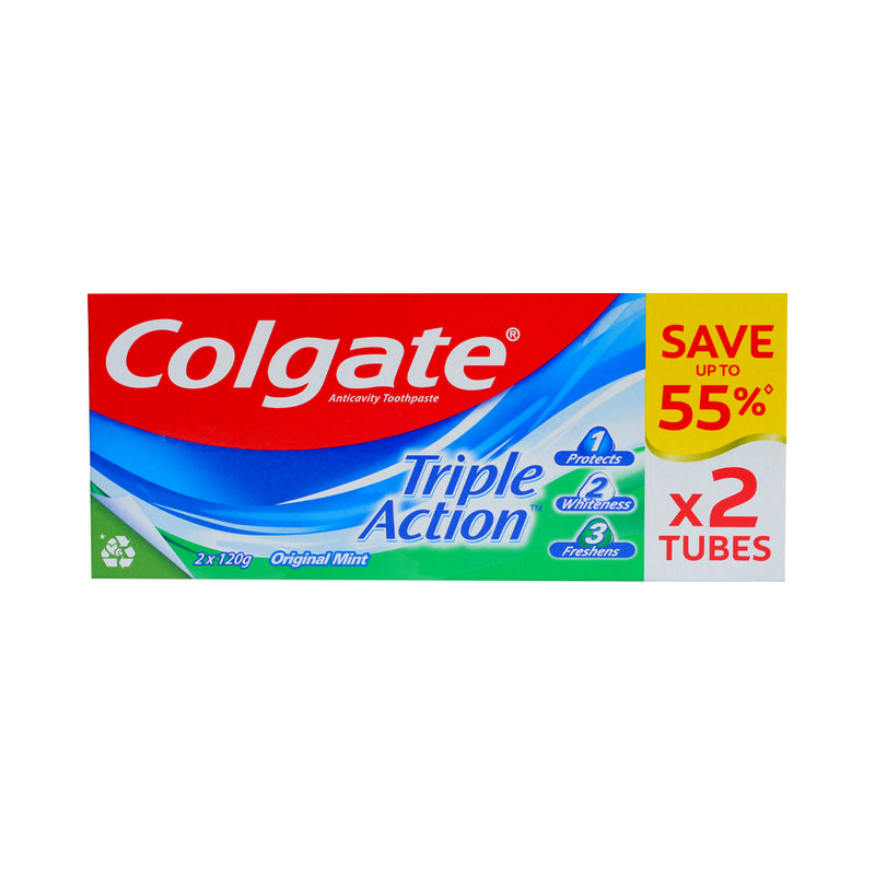 Colgate Toothpaste Triple Action 120g Twinpack