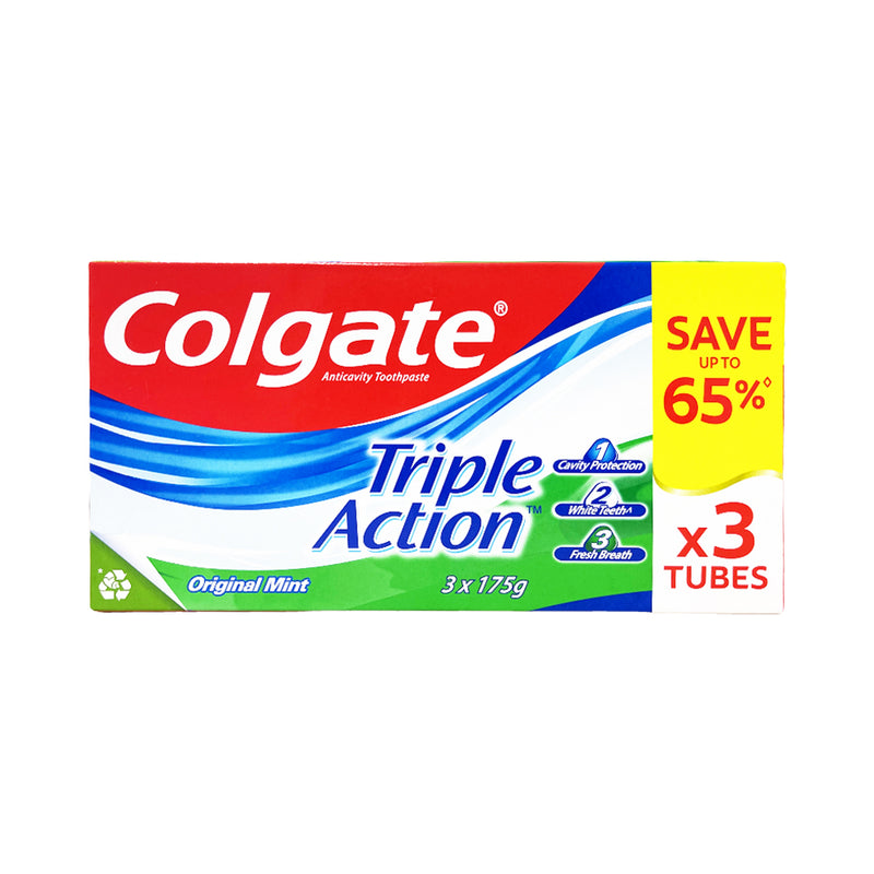 Colgate Toothpaste Triple Action Triple Pack 175g x 3's