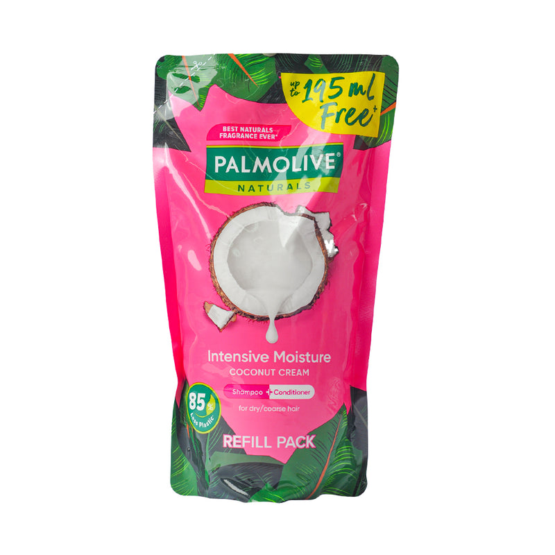 Palmolive Natural Shampoo And Conditioner Intensive Moisture Coconut Cream Refill Pack 600ml