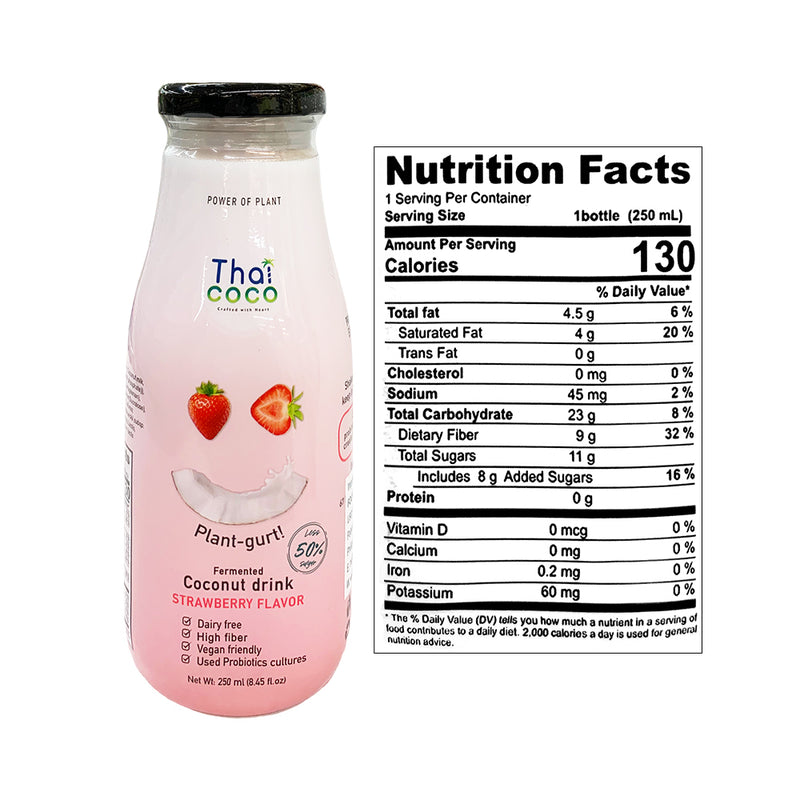 Thai Coco Plant-Gurt Coconut Drink Strawberry 250ml