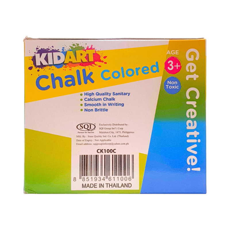 Kid Art Dustless Chalk Colored 100's