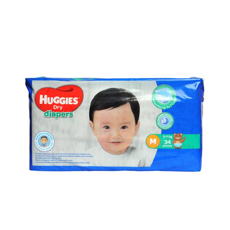 Huggies Dry Diaper Economy Medium 34 Pads