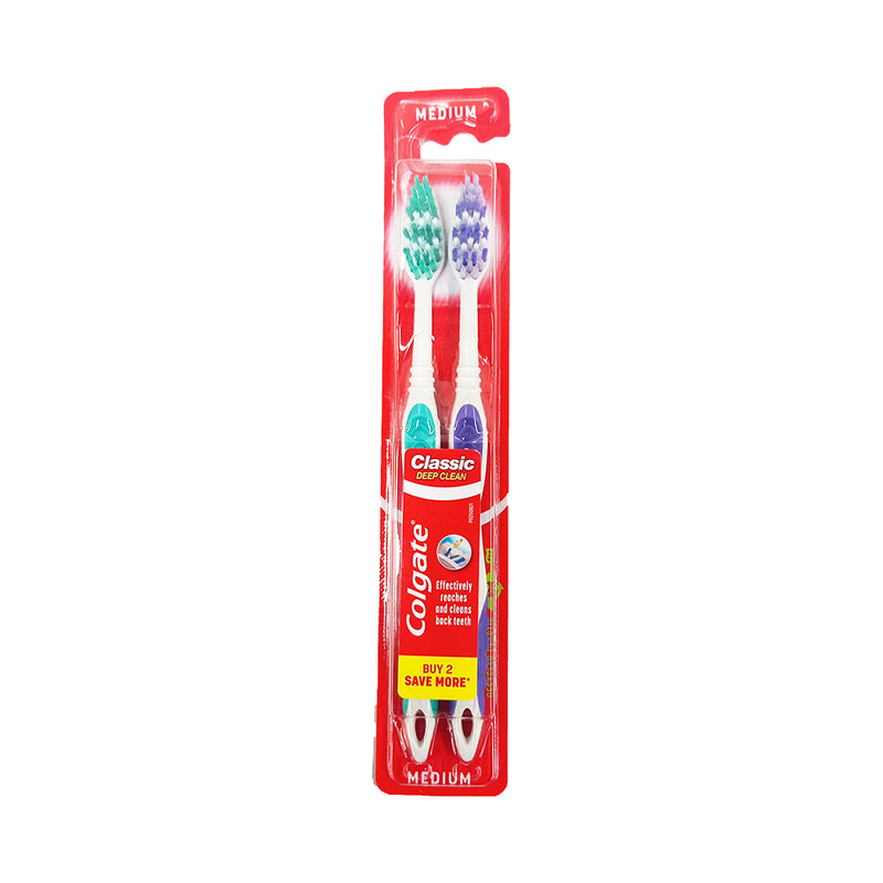 Colgate Classic Deep Clean Toothbrush Medium 2's