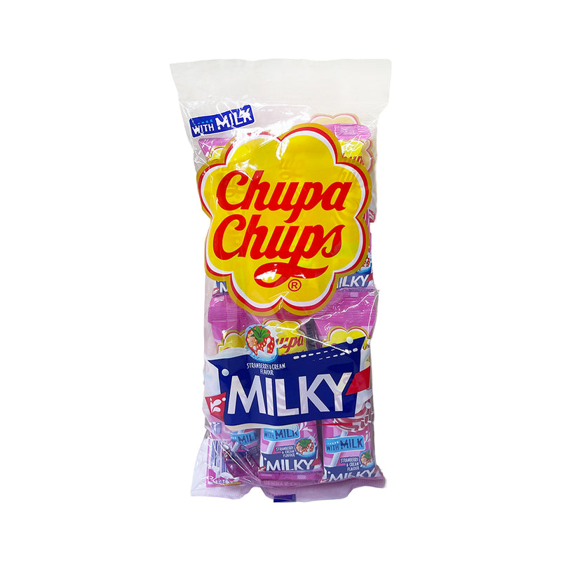 Chupa Chups Milky Lollipops Strawberry 10.5g x 10's