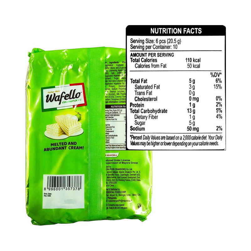 Wafello Italian Wafer Coconut Creme 205g