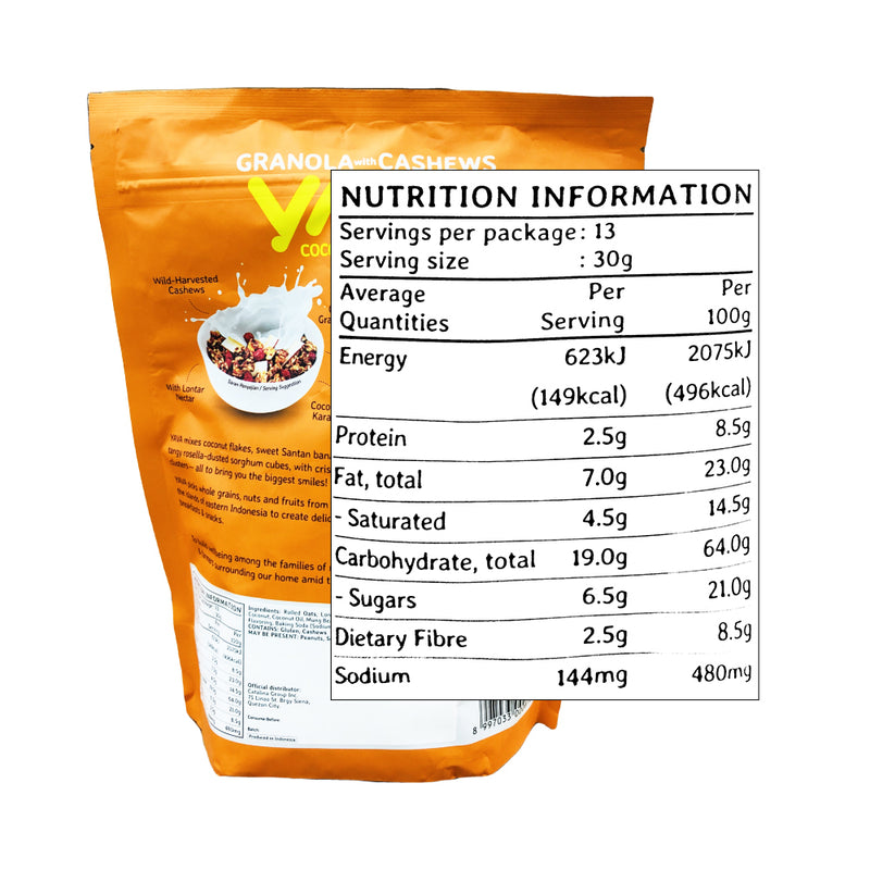 East Bali Cashews Granola With Cashews Coconut Banana 400g