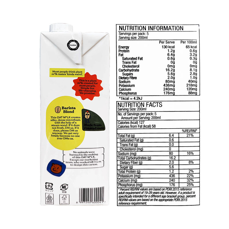 Oatside Oat Barista Blend 1L