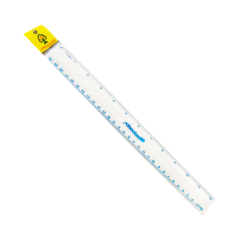 Schoolmate White Ruler 12in