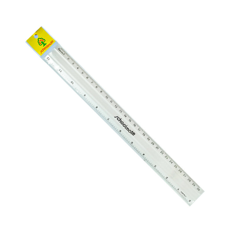 Schoolmate Ruler Pearl Black And White 12in