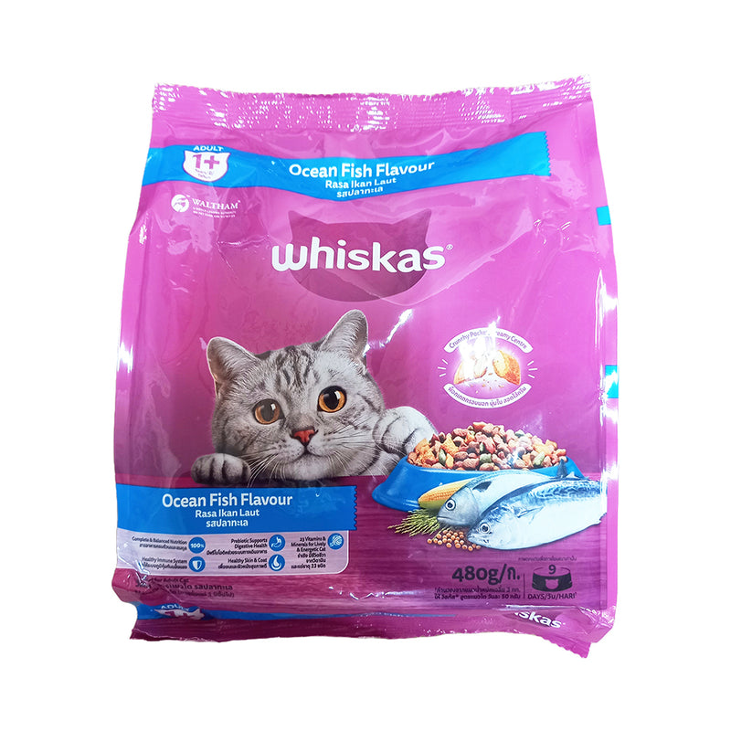 Whiskas Cat Food Adult Ocean Fish 480g