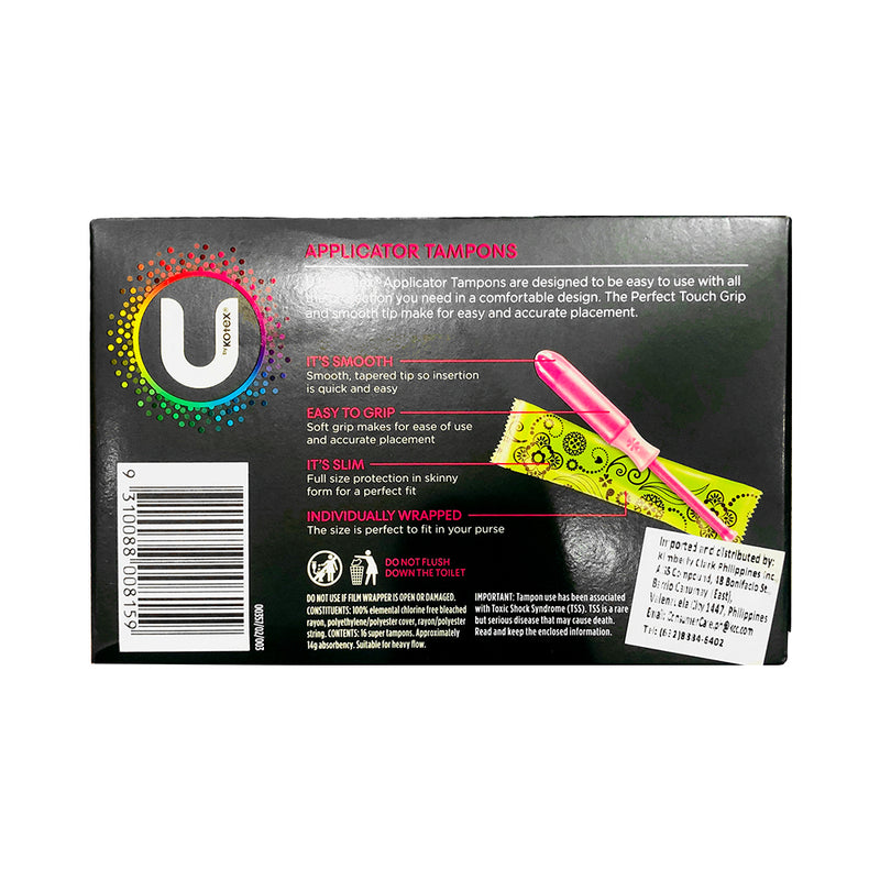 Kotex Applicator Tampons Super Individually Wrapped 16's