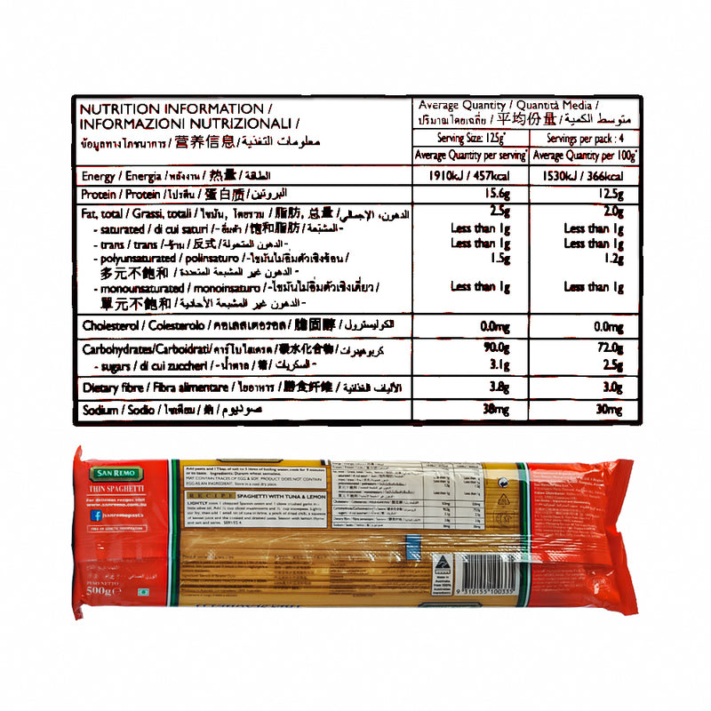 San Remo Long Thin Spaghetti 500g