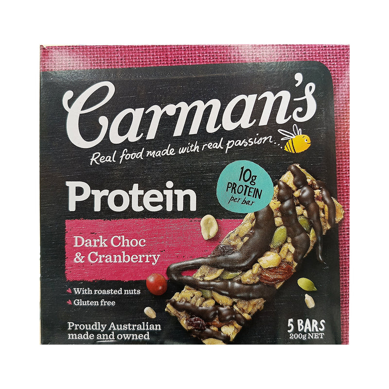 Carman's Protein Bars Dark Choco And Cranberry 200g