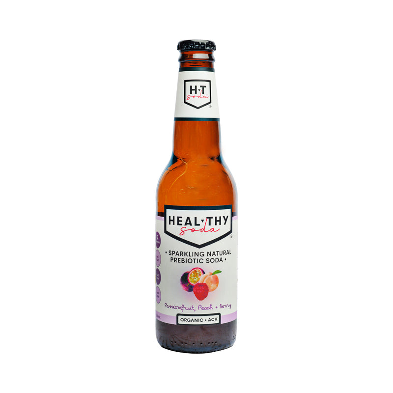 Healthy Sparkling Soda Passionfruit Peach + Berry 330ml