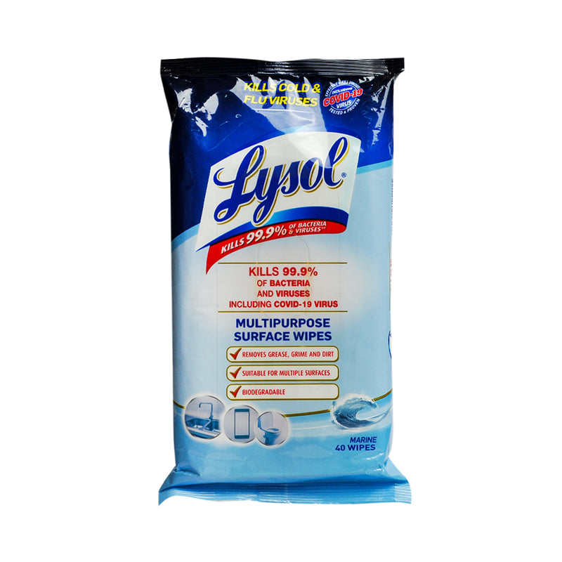 Lysol Multi Purpose Surface Wipes Marine 40 Pulls