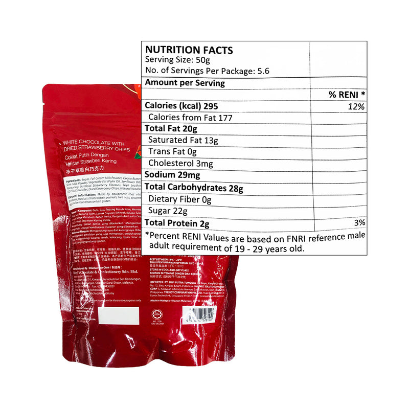 Beryl's White Chocolate With Strawberry Chips 280g