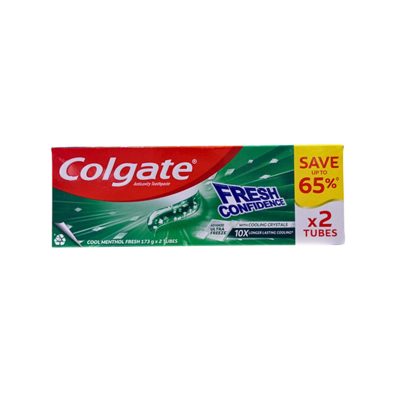 Colgate Fresh Confidence Toothpaste Cooling Crystals Cool Menthol Fresh 173g Twin Pack