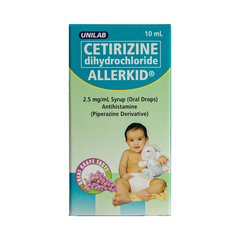 Allerkid Cetirizine 2.5mg/ml Oral Drops Syrup 10ml