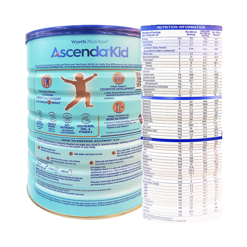 Ascenda Kid Powdered Milk Drink 3 - 7+ Years Old