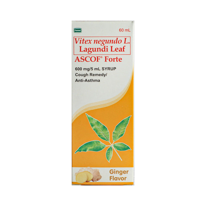 Ascof Forte Lagundi Ginger 600mg/5ml Syrup 60ml