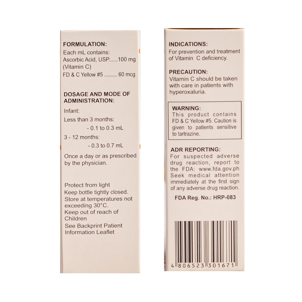 Ascorbic Acid Drops 100mg/ml Syrup 15ml