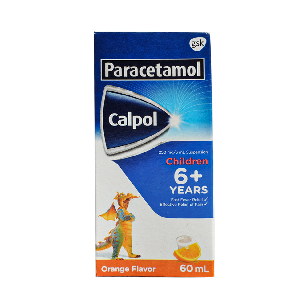Cappol Calpol Paracetamol 250mg/5ml Suspension Orange 60ml