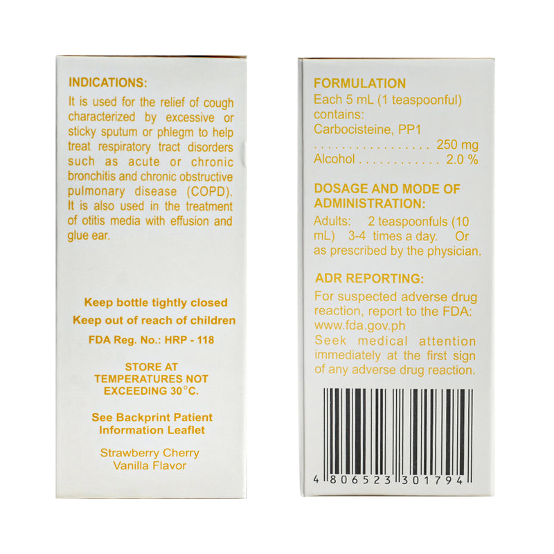 Ceasol Ceascol Carbocisteine 250mg/5ml Syrup 60ml
