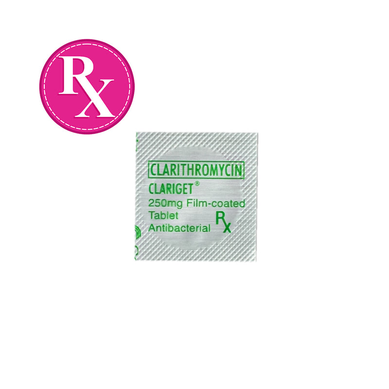 Clariget Clarithromycin 250mg Film-Coated Tablet By 1's