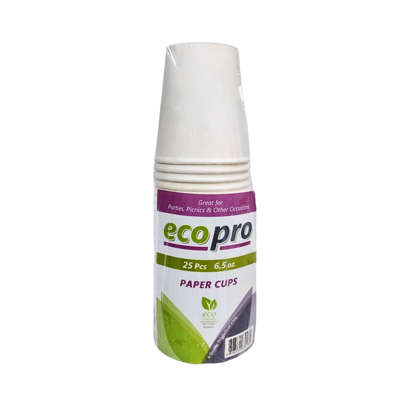 Ecopro Paper Cups 6.5oz 25's