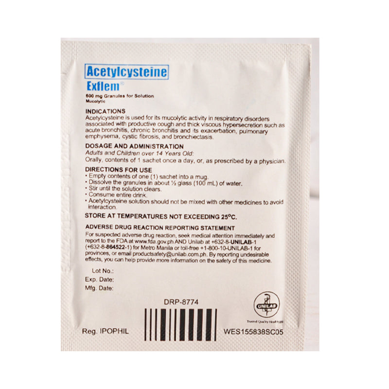 Xflem Exflem Acetylcysteine 600mg Granules