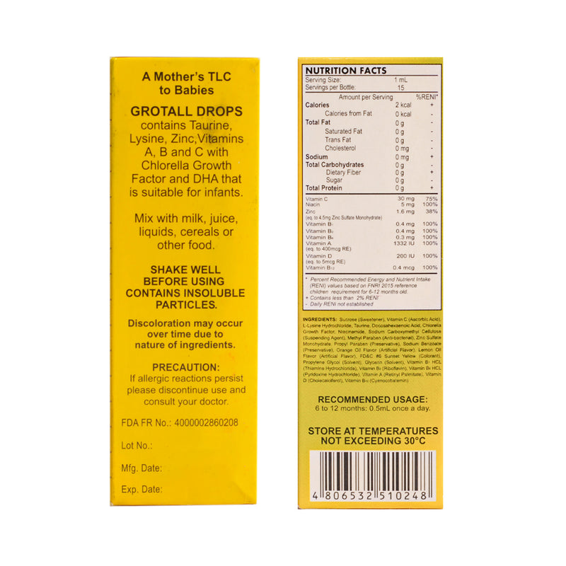 Grotall Vitamins And Mineral Drops 15ml