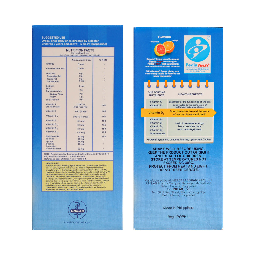 Growee Content Growee Vitamins with Chlorella Syrup 120ml