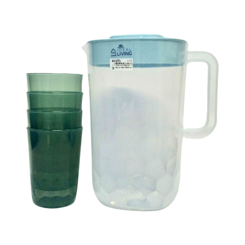 Ideal Living Pitcher With Cups Set Blue 1.5L