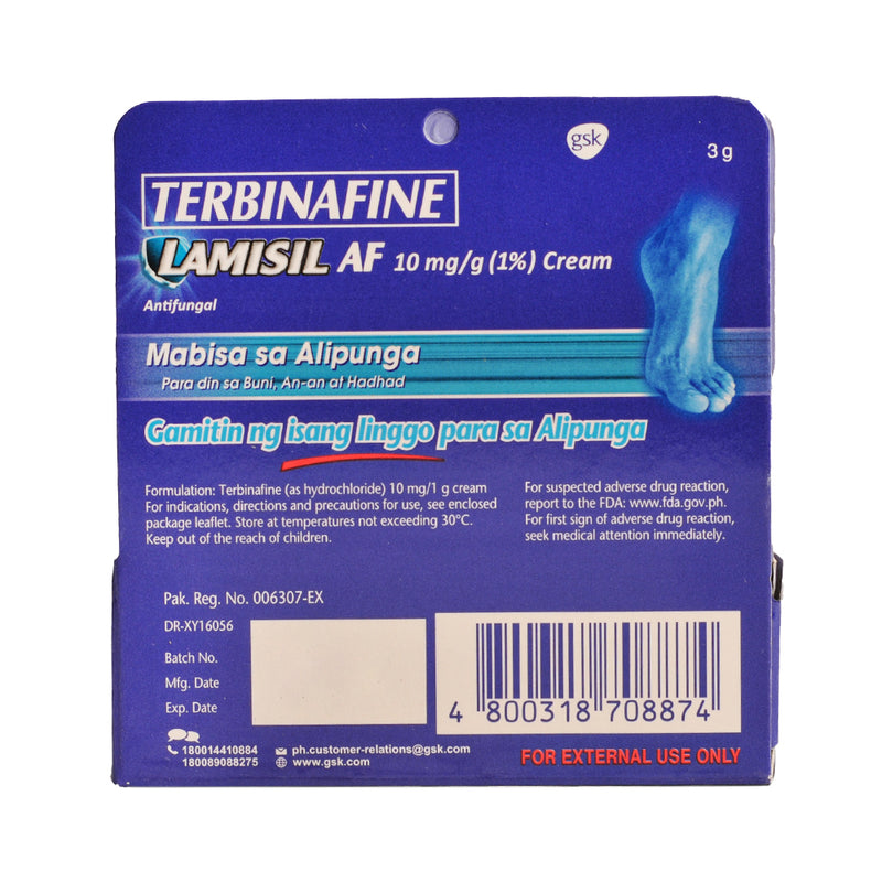 Lamisil Terbinafine 10mg/g 1% 3g Cream