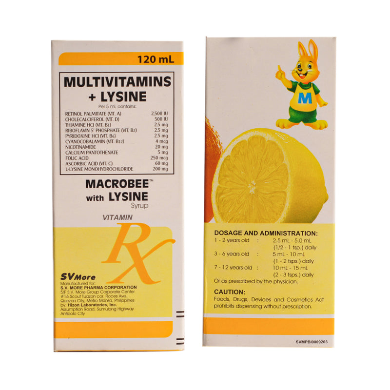 Macrobee Multivitamins Lysine Syrup 120ml