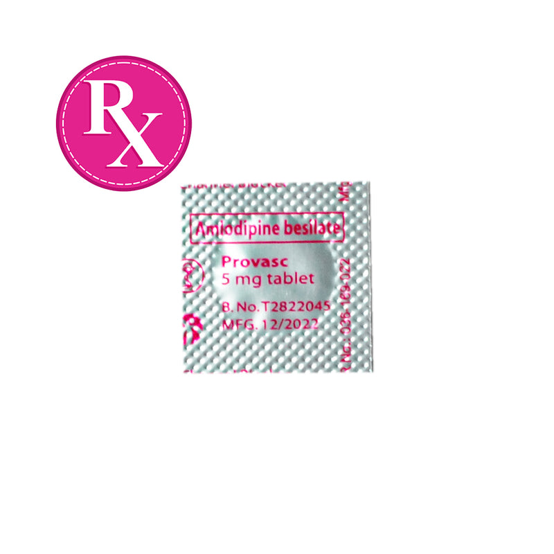 Provasc Rx Provasc Amlodipine Besilate 5mg Tablet By 1's