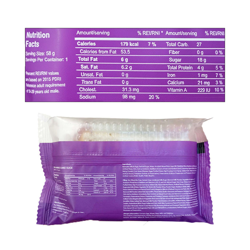 Red Ribbon Ube Marble Cake Slice Single