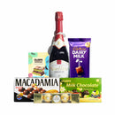 Red Wine And Chocolate Treasures Gift Basket