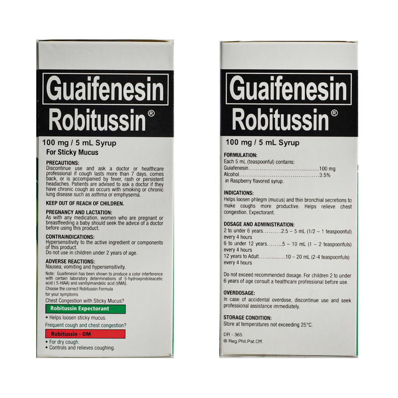 Robitussin Expectorant 100mg/5ml Syrup 120ml