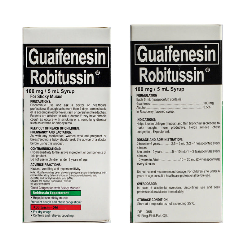 Robitussin Guaifenesin 100mg/5ml Syrup 60ml