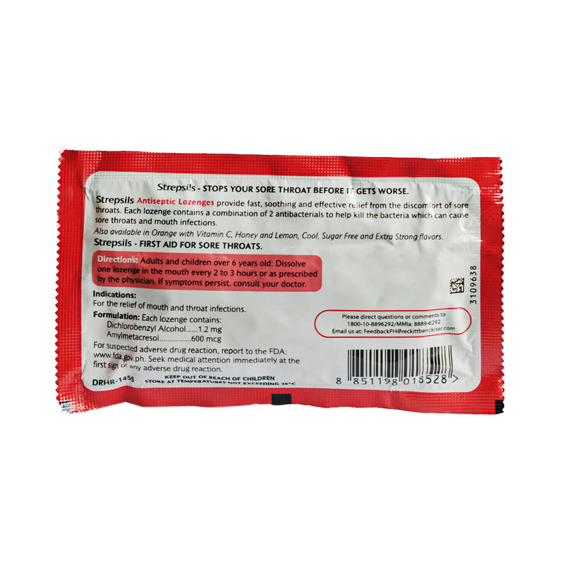 Strepsils Original 1.2mg/600mcg Lozenge 8's