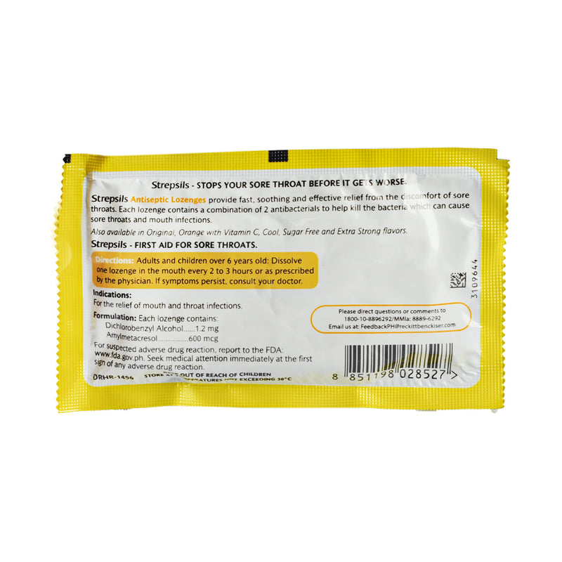 Strepsils Soothing Honey Lemon 1.2mg/600mcg Lozenge 8's