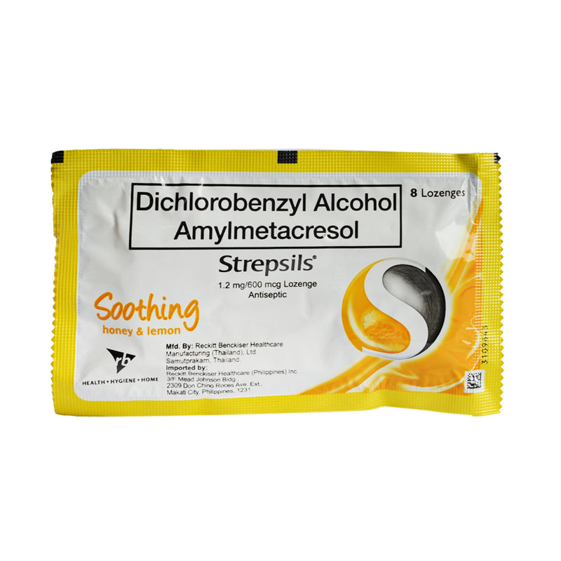 Strepsils Soothing Honey Lemon 1.2mg/600mcg Lozenge 8's