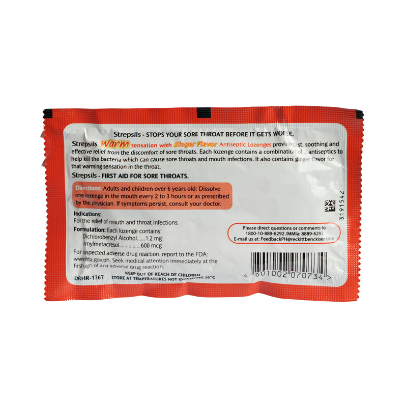 Strepsils Warm 1.2mg/600mcg Lozenge 8's