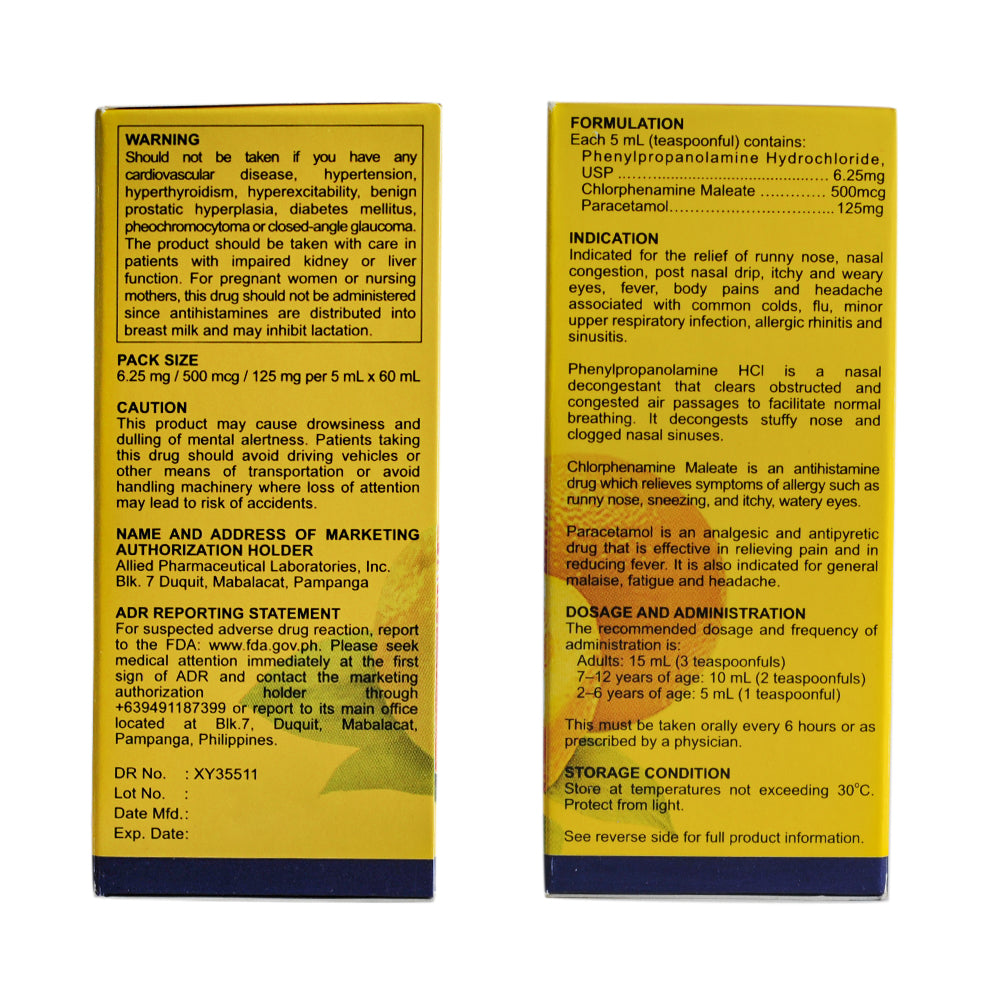 Symdex-D 6.25mg/500mcg/125mg Syrup 60ml