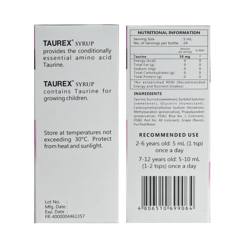 Taurex Taurine 50mg/5ml Syrup 120ml